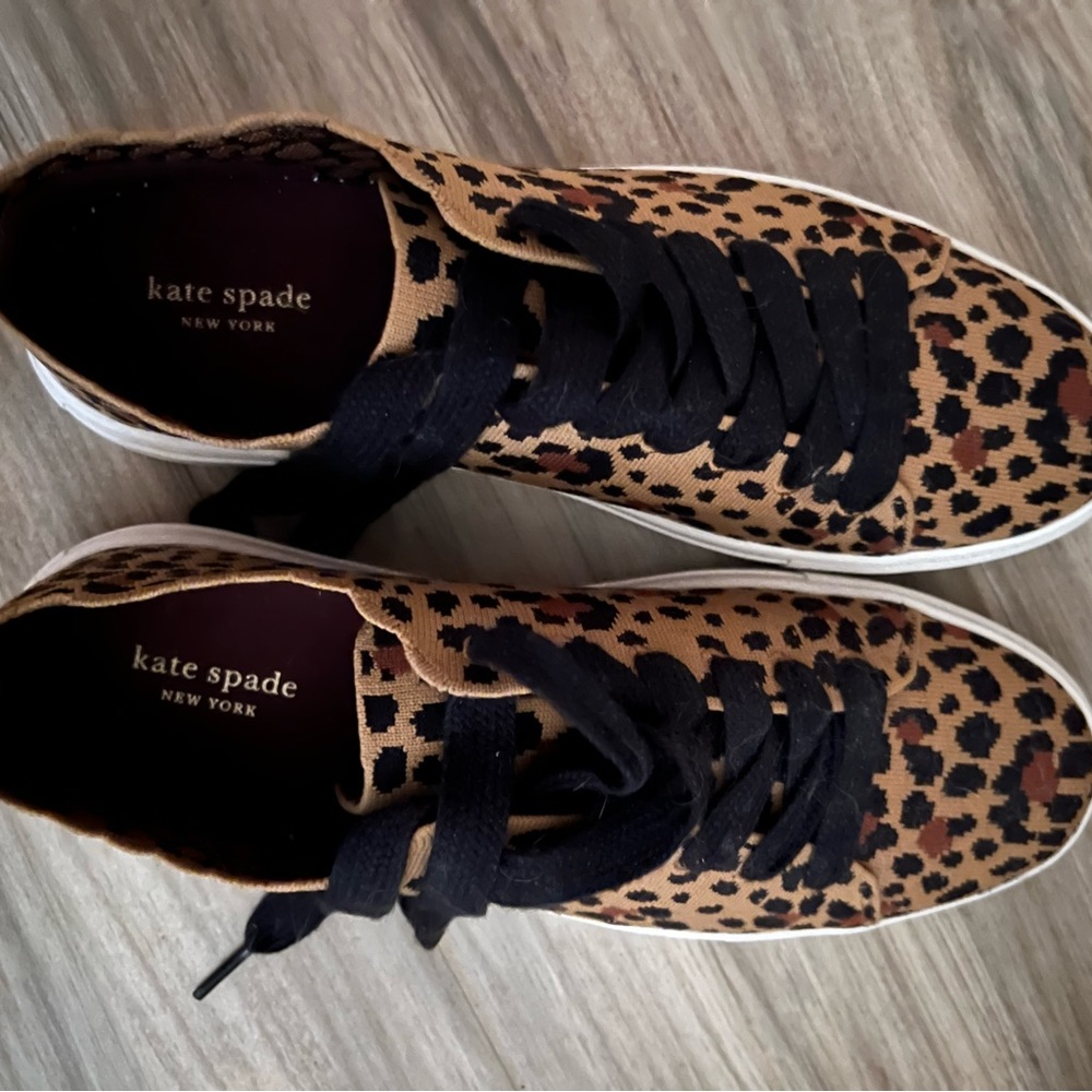 Kate spade leopard print Tennis shoes.   Size 9 1/2. Almost new.